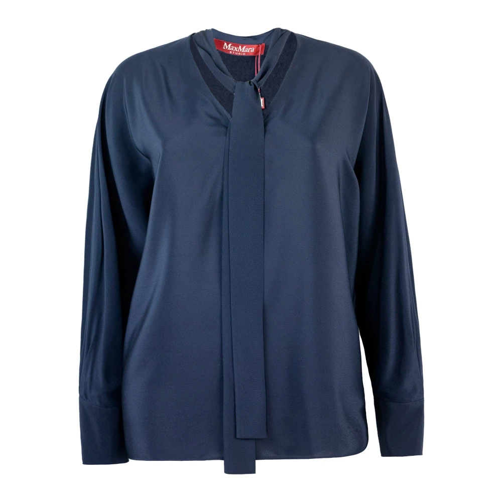 Max Mara Studio Women's Blue Silk Shirt
