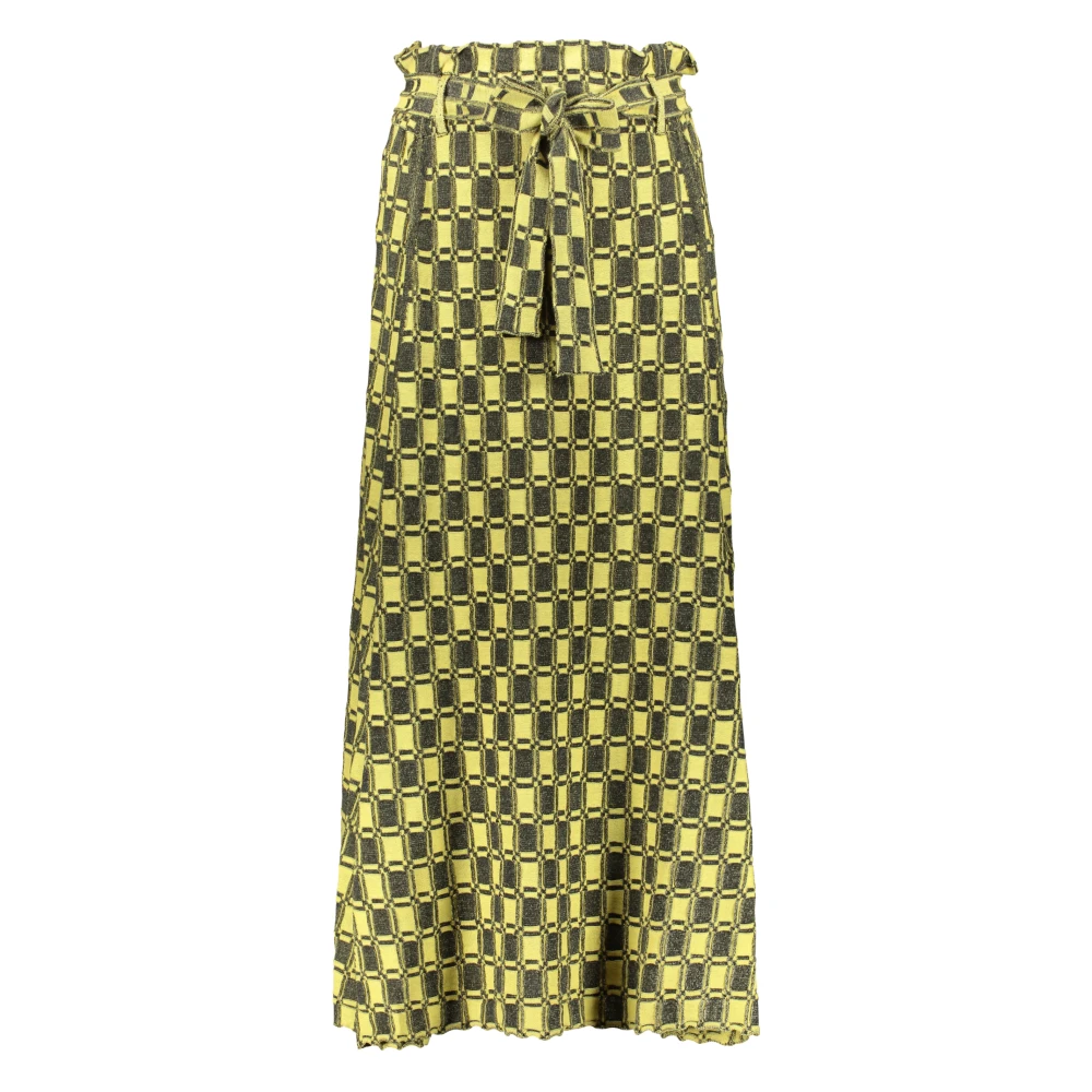 Kenzo Wijdvallende Jacquard Gebreide Rok met Strik Multicolor Dames
