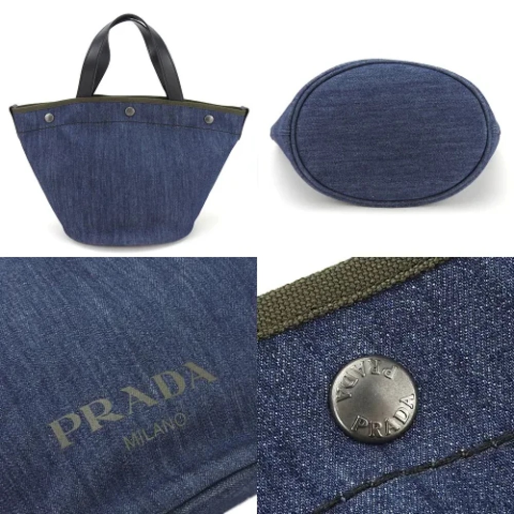 Prada Vintage Pre-owned Fabric handbags Blue Dames
