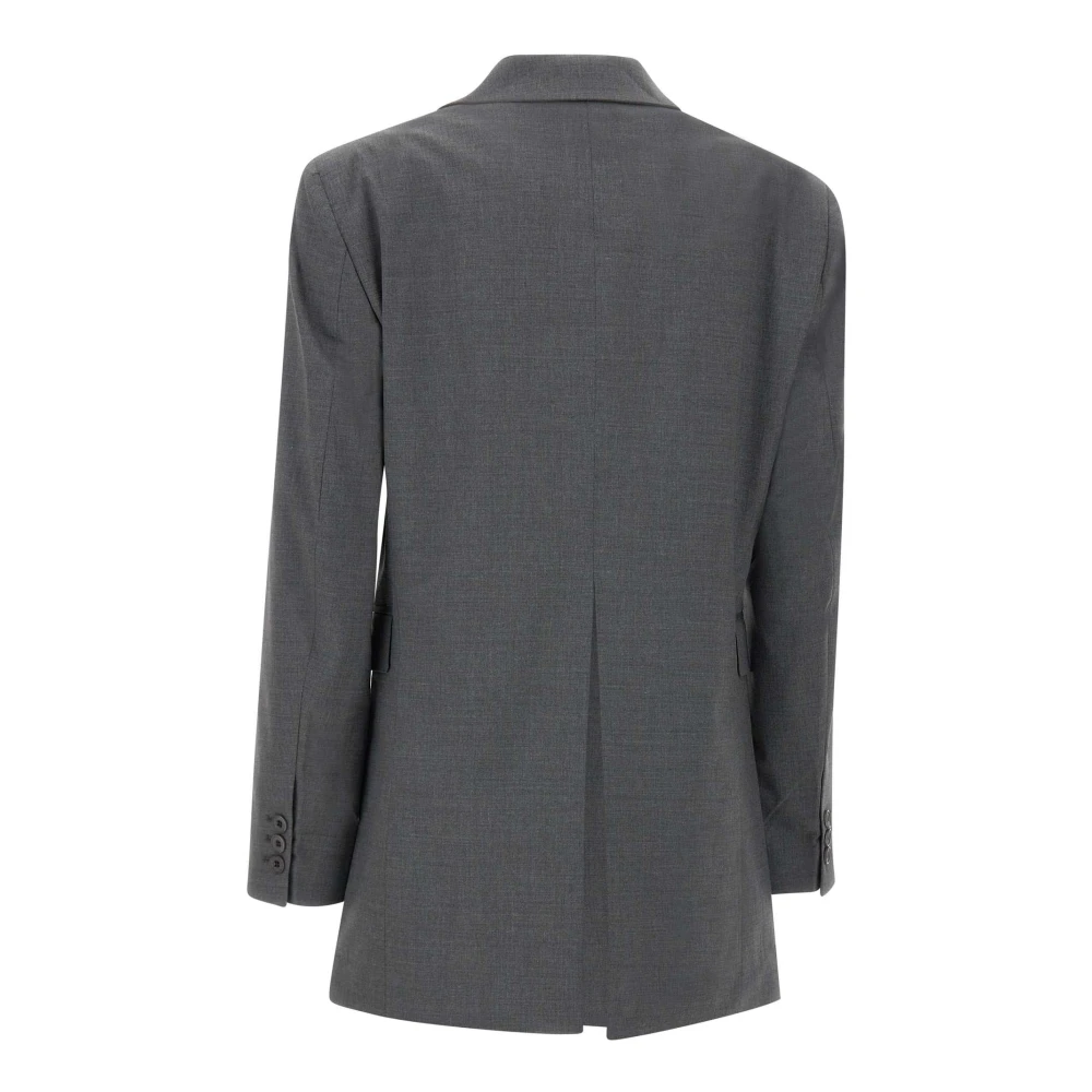 Remain Birger Christensen Grijze Wol Boxy Blazer Jas Gray Dames