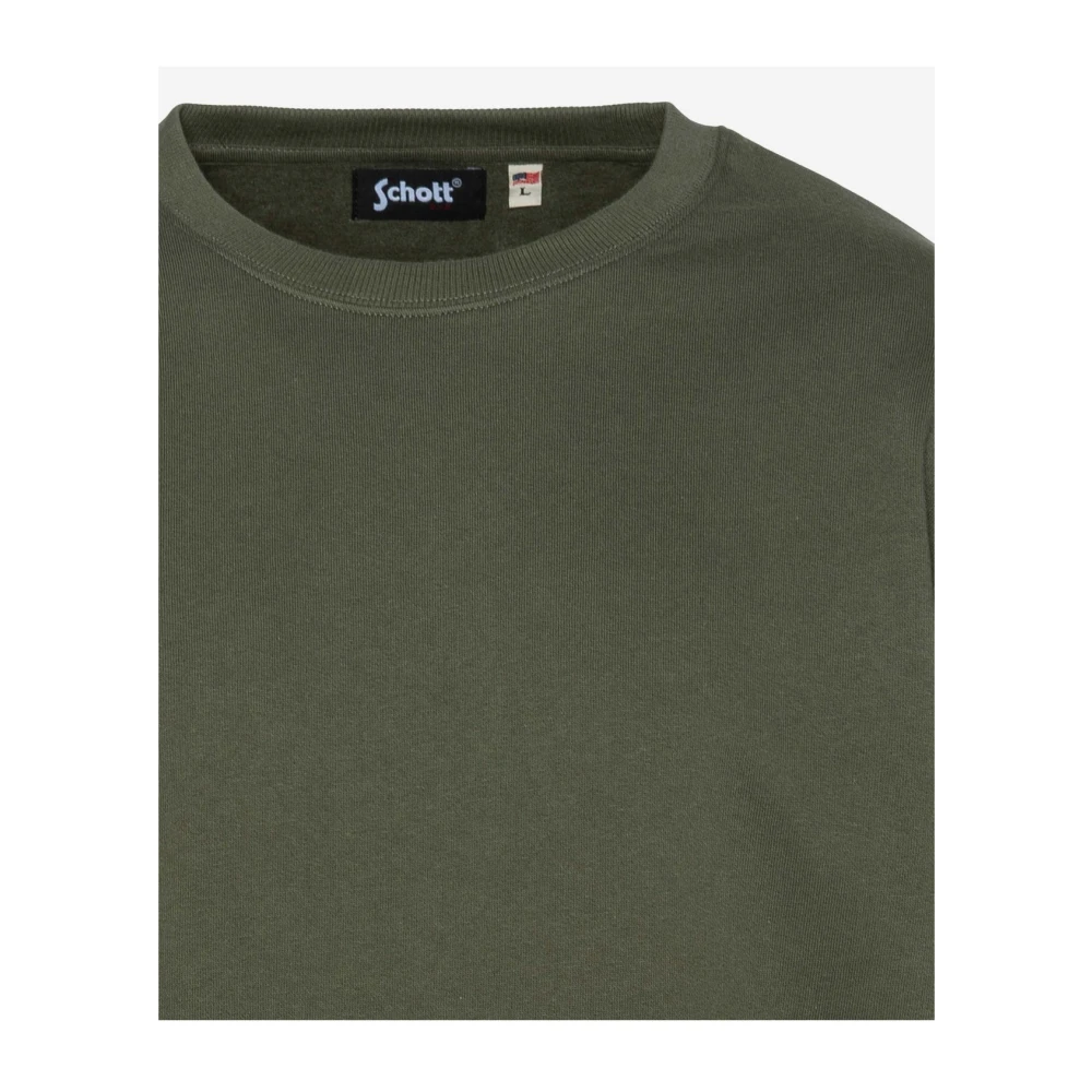Schott NYC Groene Ronde Hals Sweatshirt Green Heren