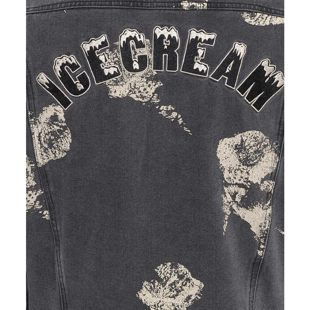 Icecream Denim jack met verfprint Gray Heren