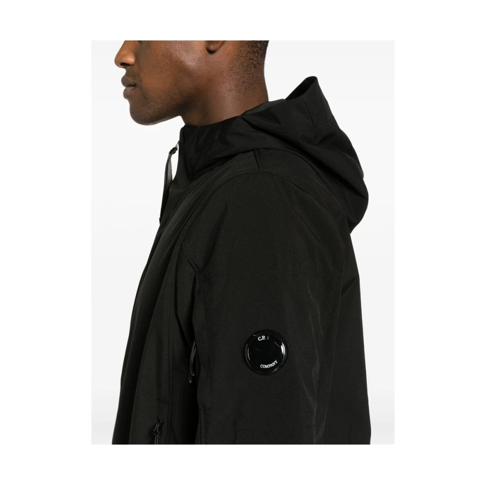 C.P. Company Zwarte Lens Detail Hoodie Jas Black Heren