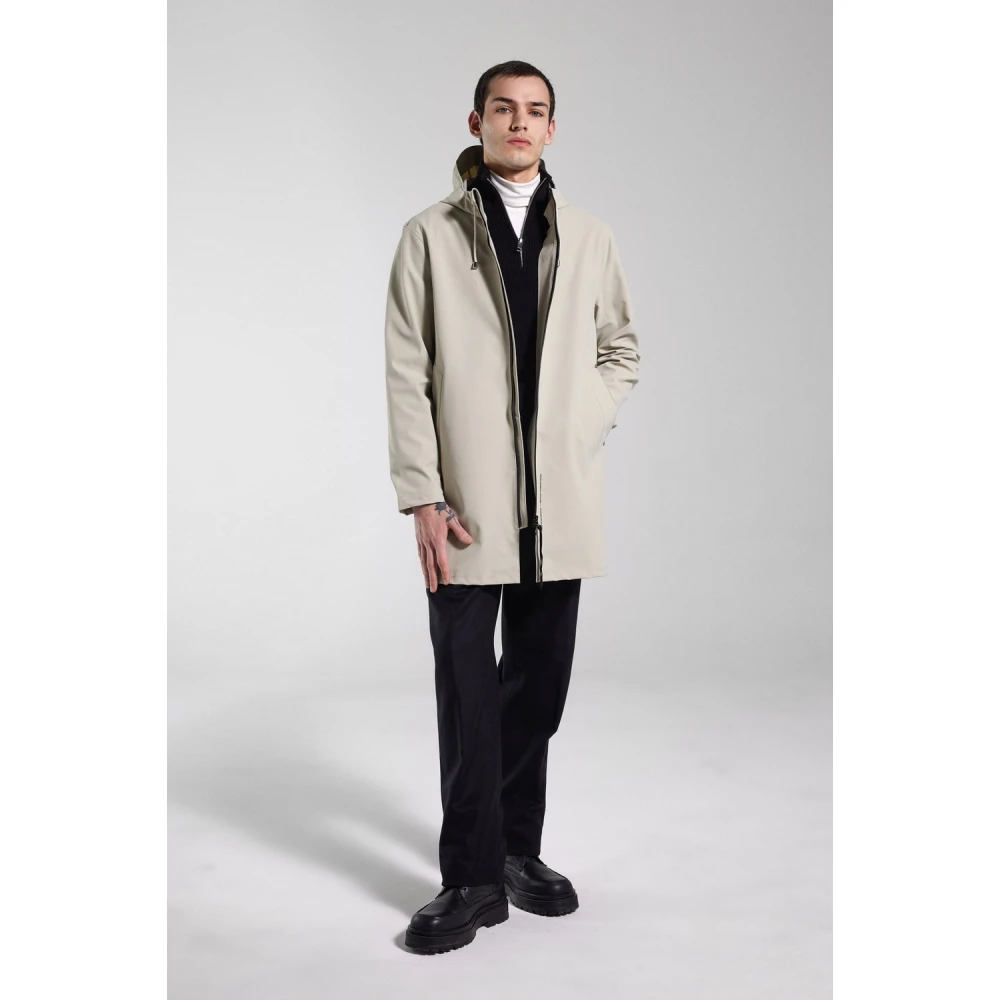 Stutterheim Lichtgewicht Waterdichte Rits Regenjas Beige Heren