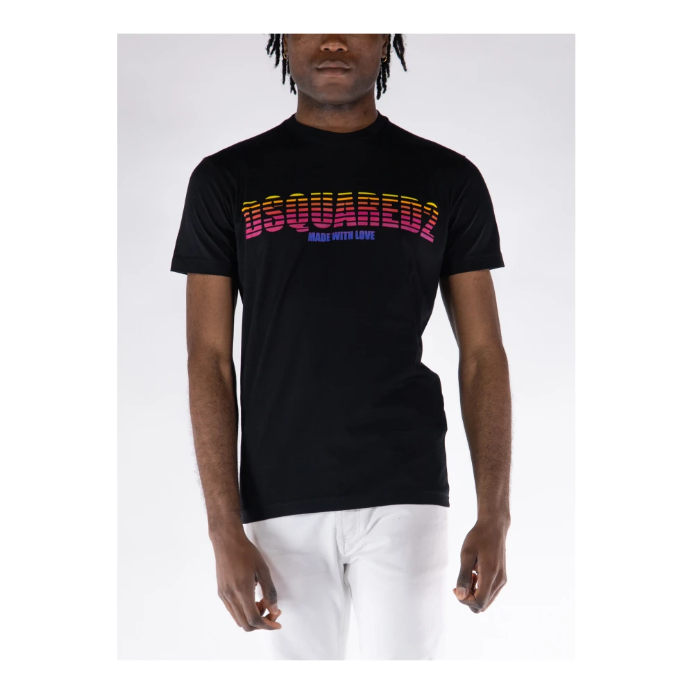 Dsquared2 Stijlvol Fit T-Shirt Modello Black Heren