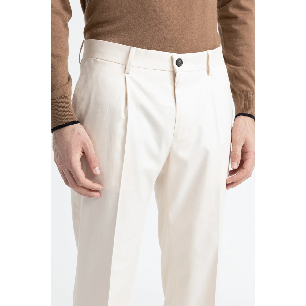 PESERICO Katoen tencel en stretchwol chino's Beige Heren