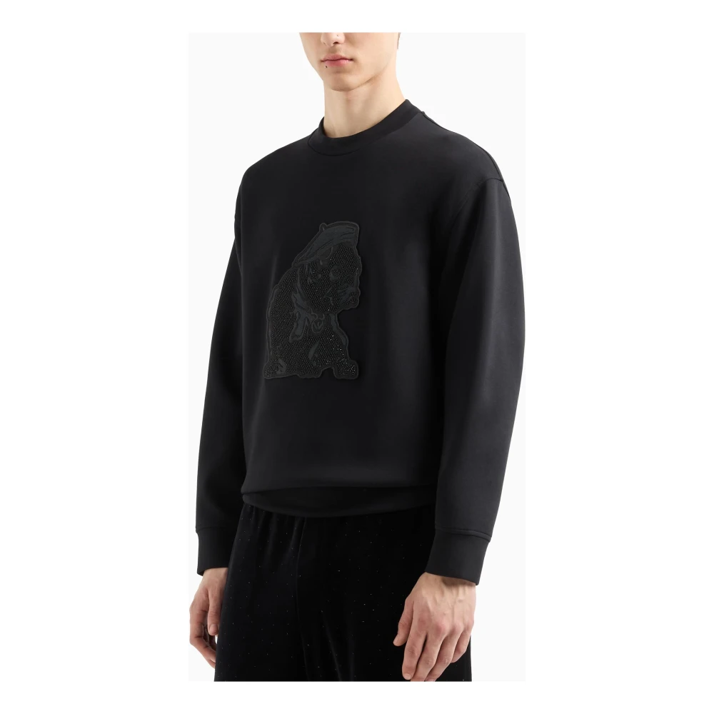 Emporio Armani Zwarte Sweater Collectie Lange Mouw Black Heren