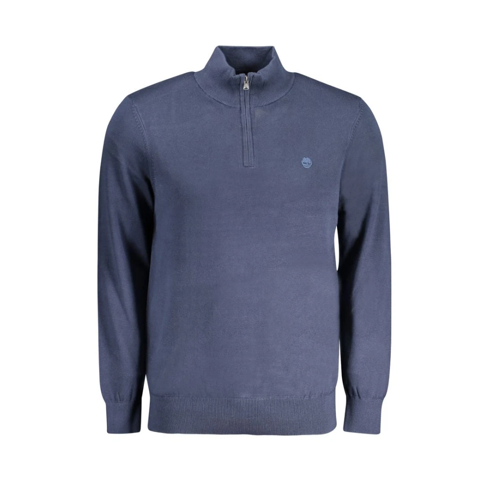 Timberland Blauwe Katoenen Trui met Halve Rits Blue Heren