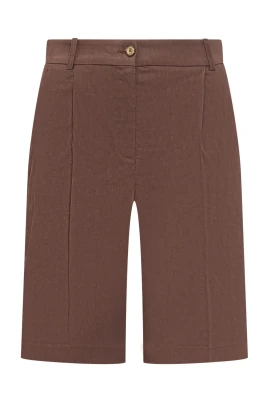 Bermudashorts med pressade veck