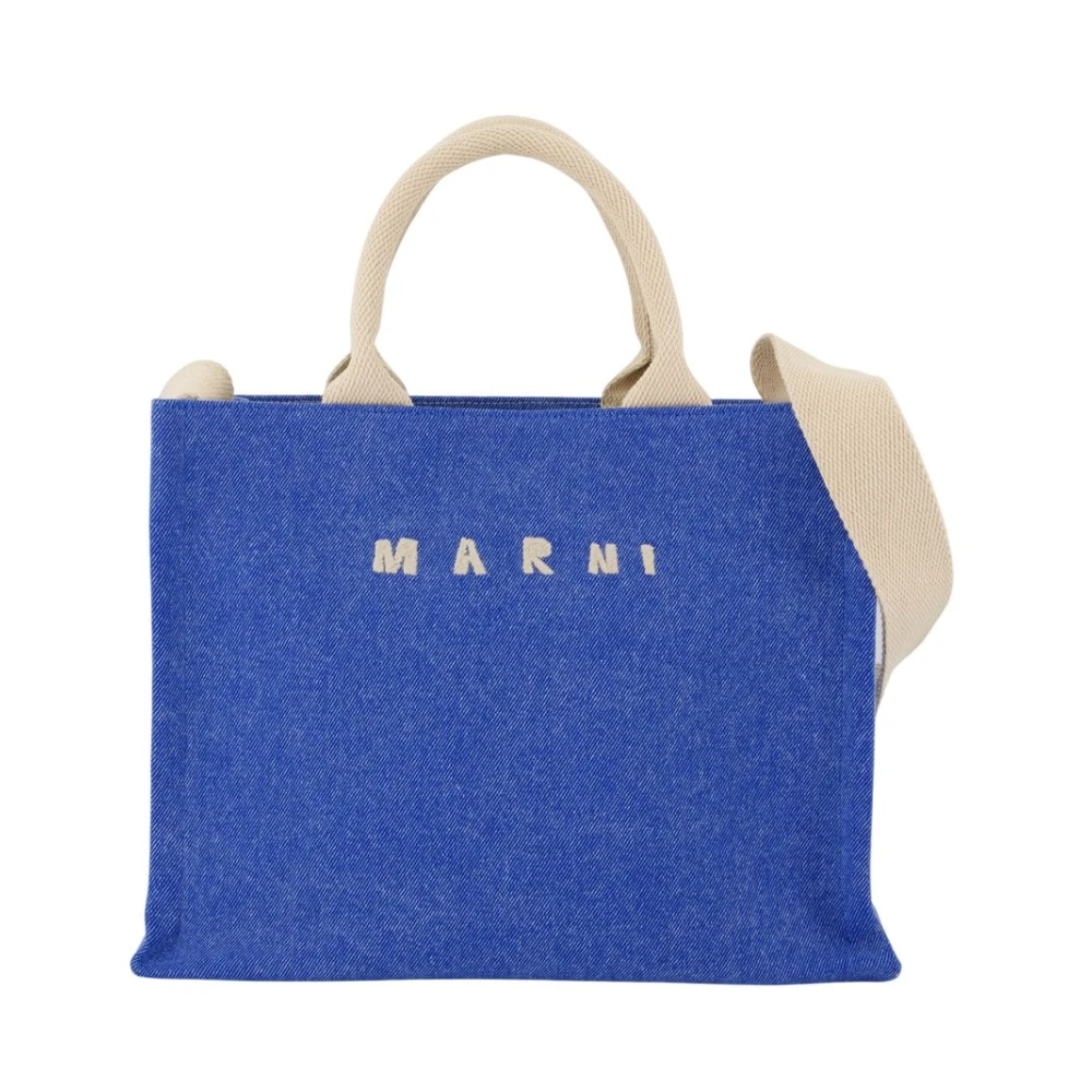 Marni Women's Blue Cotton Crossbody Bag With Handles