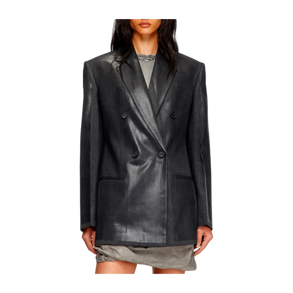 Diesel Elegante Double-Breasted Jassen Gray Dames