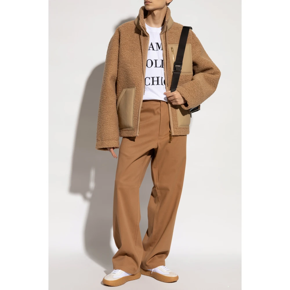 Moschino Gewatteerde jas met opstaande kraag Brown Heren