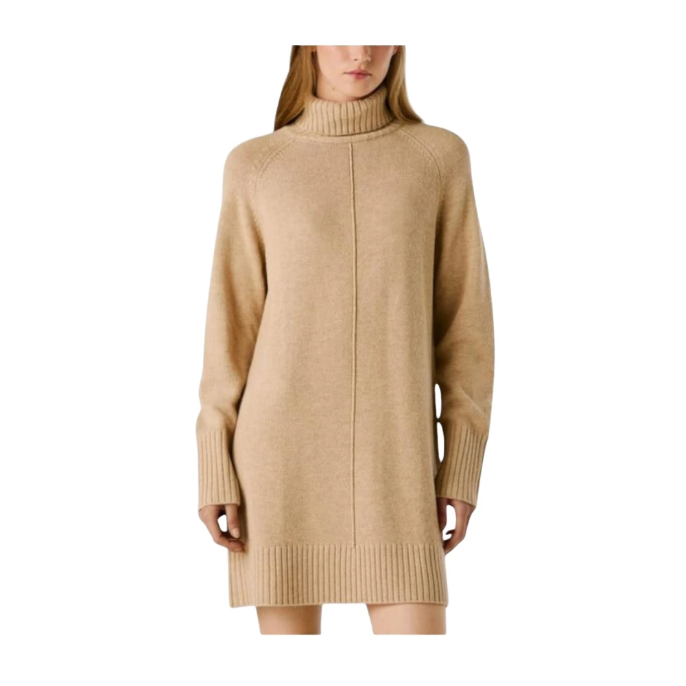 Pepe Jeans Women's Beige Carola Short Dress - Long Knitwear - S - Knitwear