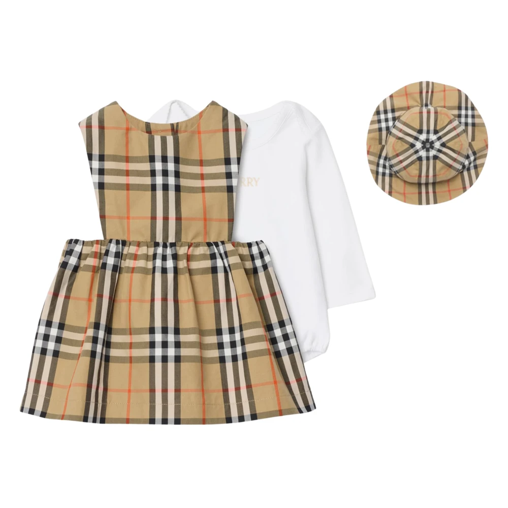 Burberry Girls Brown Halima Check Dress Set - Kids Sets - 9 M - Kids