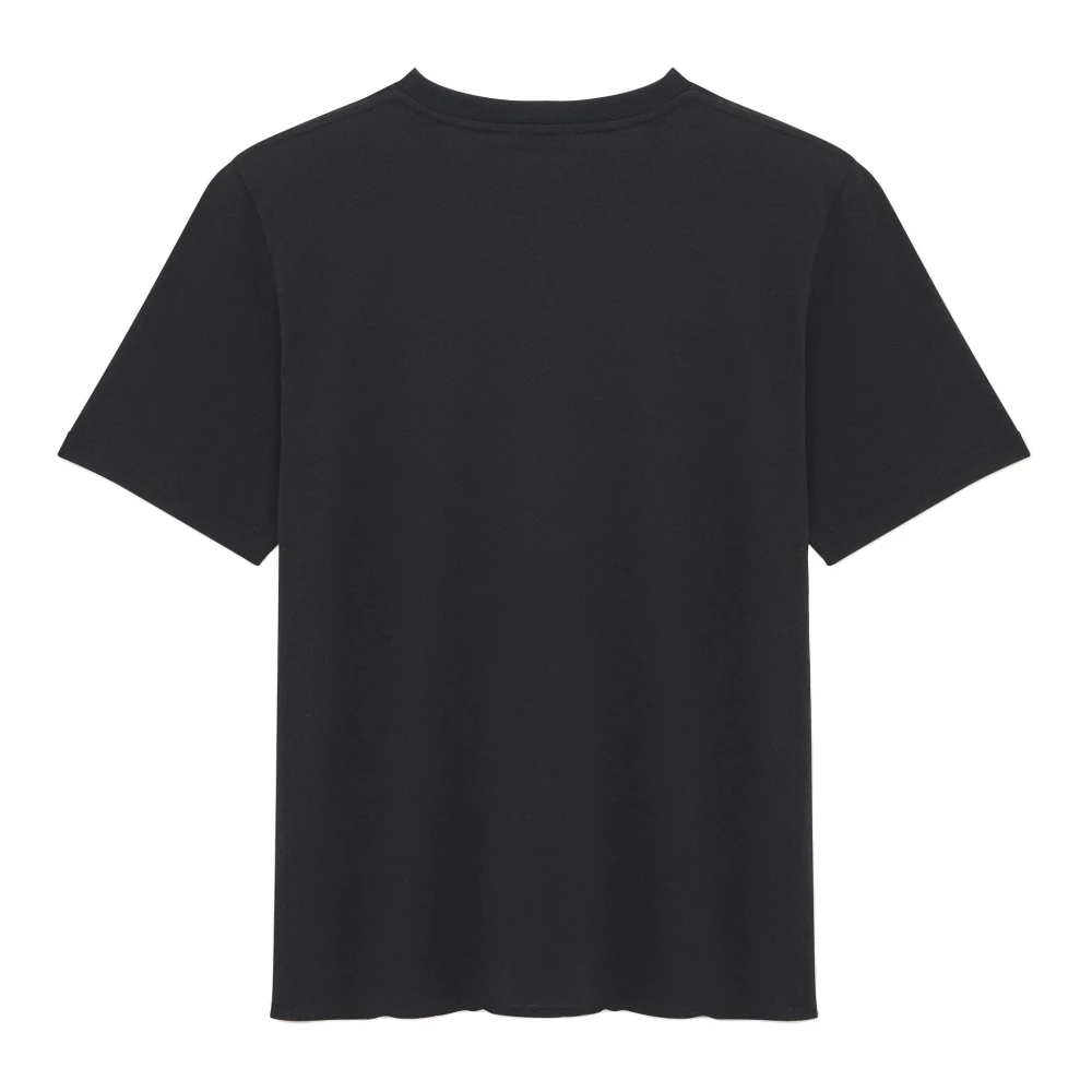 Saint Laurent Biologisch Katoen Logo T-Shirt Black Dames