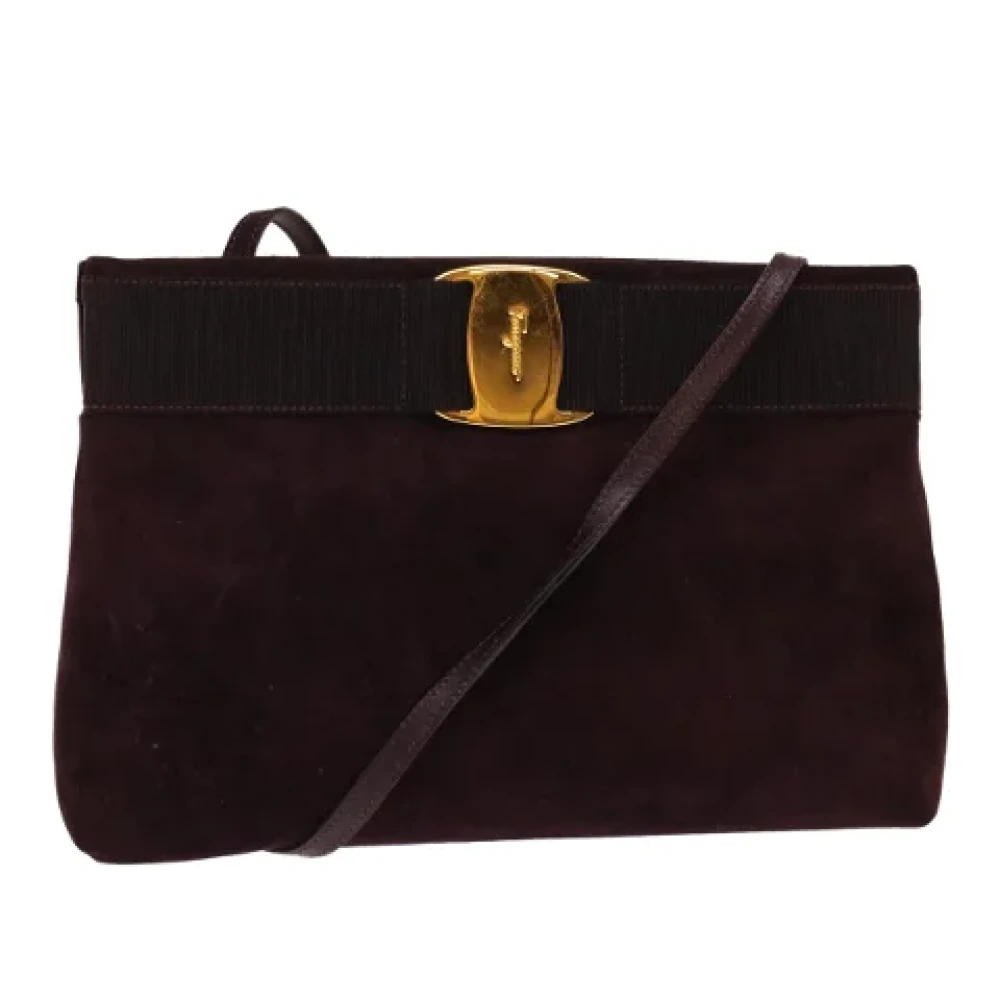 Salvatore Ferragamo Pre-owned Suede shoulder-bags Purple Dames