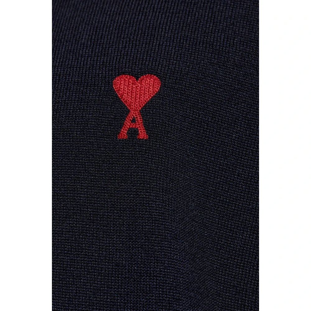 Ami Paris Cardigan met logo Blue Heren