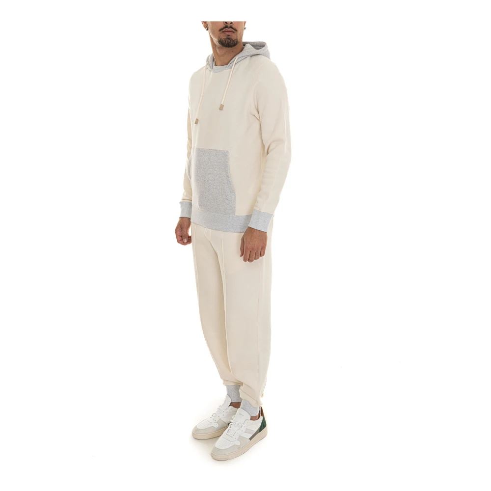 Gran Sasso Bicolored Hooded Sports Tracksuit Beige Dames