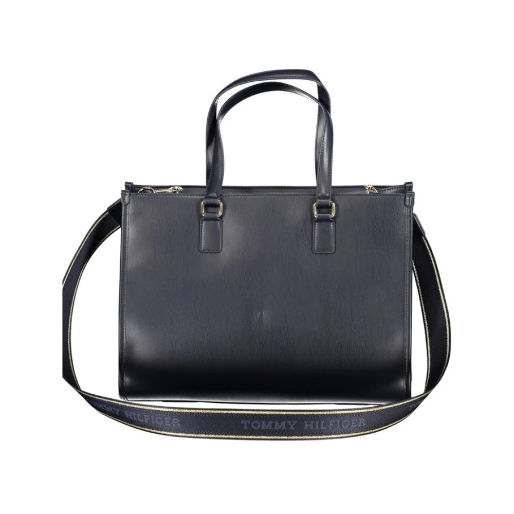 Tommy Hilfiger Blauwe Polyethyleen Schoudertas met Logo Blue Dames