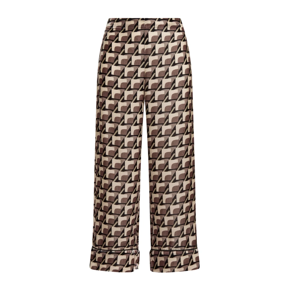 Maliparmi Velvet Print Broek Multicolor Dames