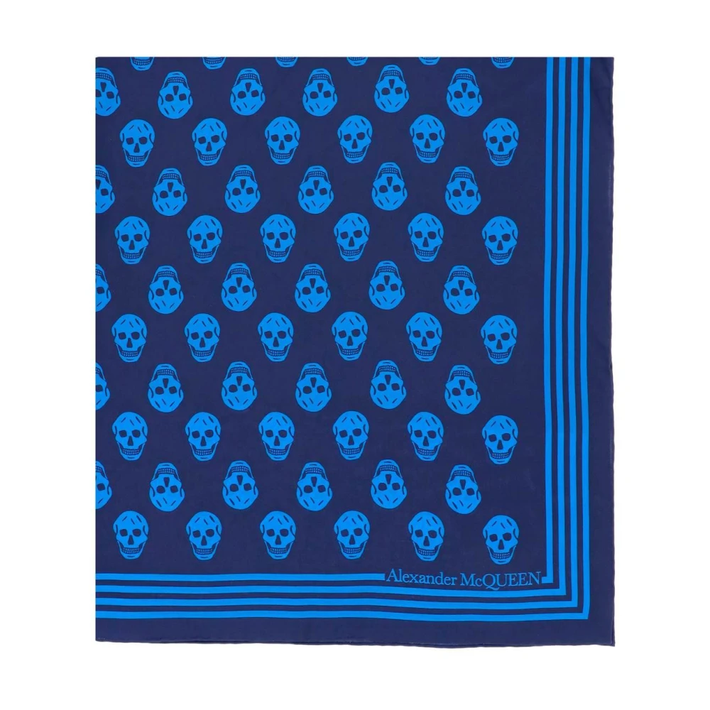 Alexander mcqueen Zijden sjaal met schedelprint Blue Dames