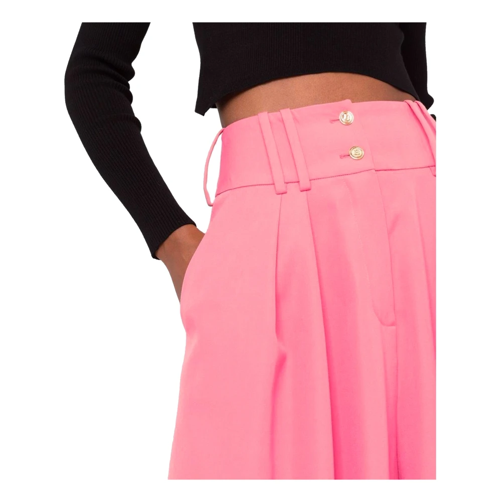 Balmain Wijde Pijpen Broek Pink Dames