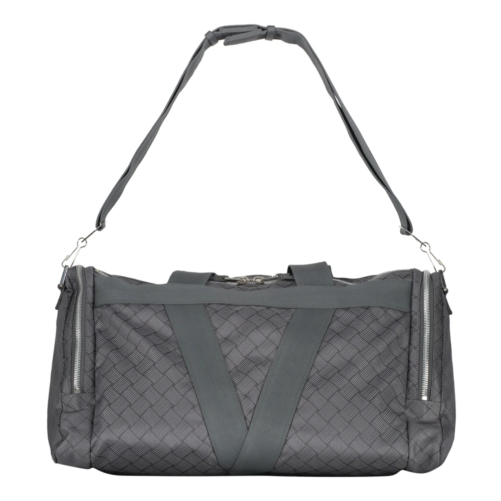 Bottega Veneta Nylon Reistas met Contrasterende Details Gray Heren