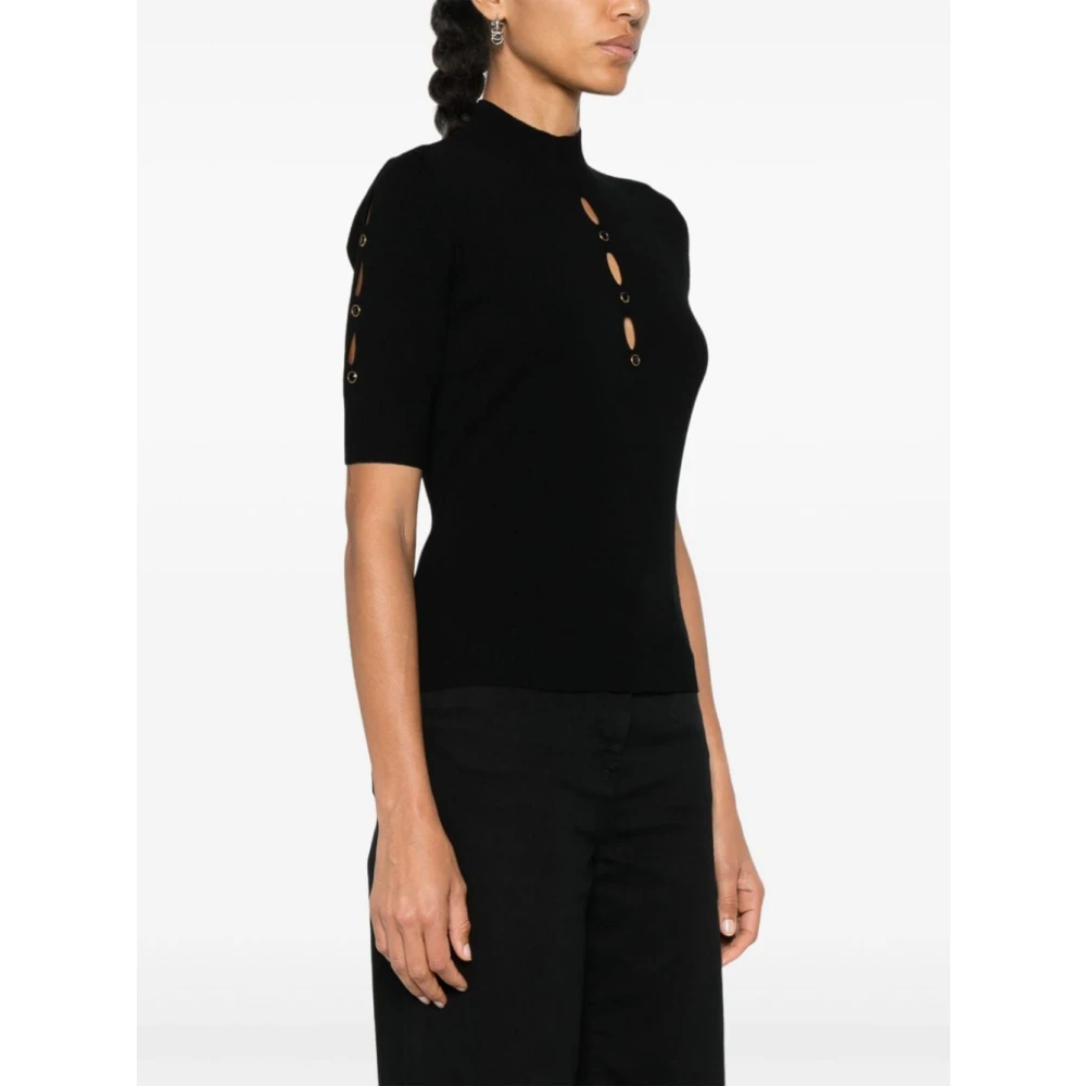 Twinset Studded High Neck Black Sweaters Black Dames
