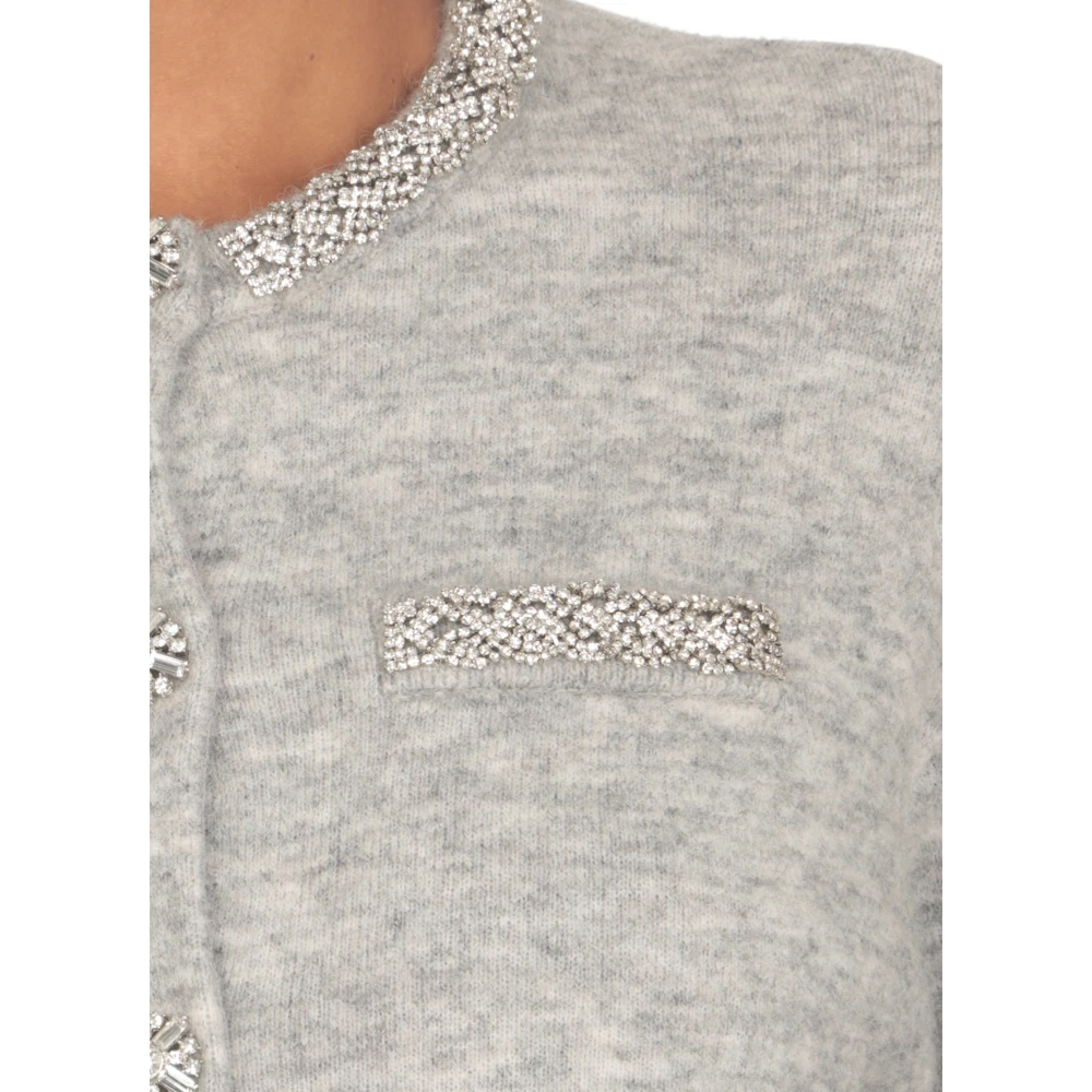 Self Portrait Grijze Vest met Strass Detail Gray Dames