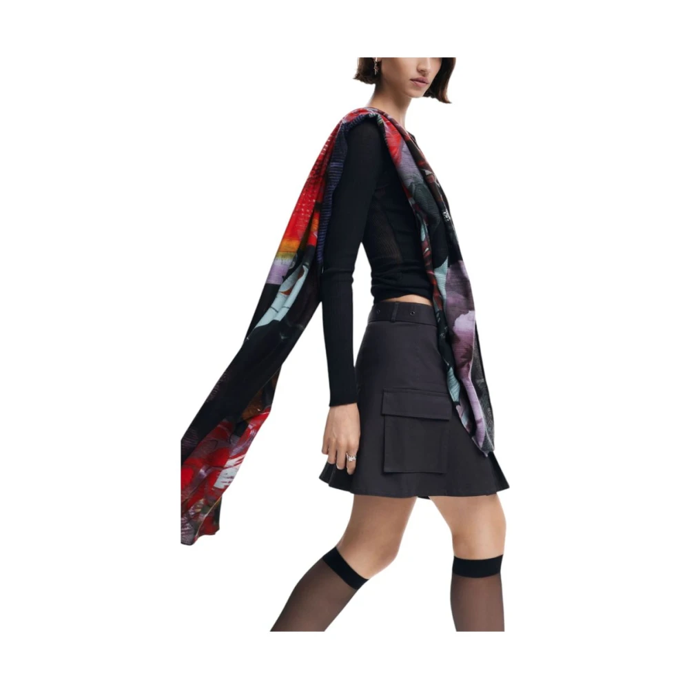 Desigual Lila Polyester Sjaal Herfst Winter Collectie Multicolor Dames