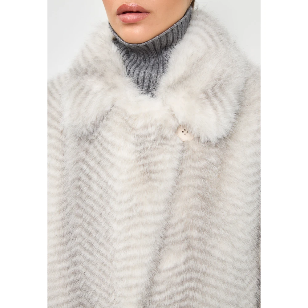 Cesare Gaspari Luxe Nep Bontjas Natalie Wit White Dames