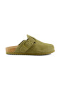 sabots-en-daim-vert-olive-avec-boucle