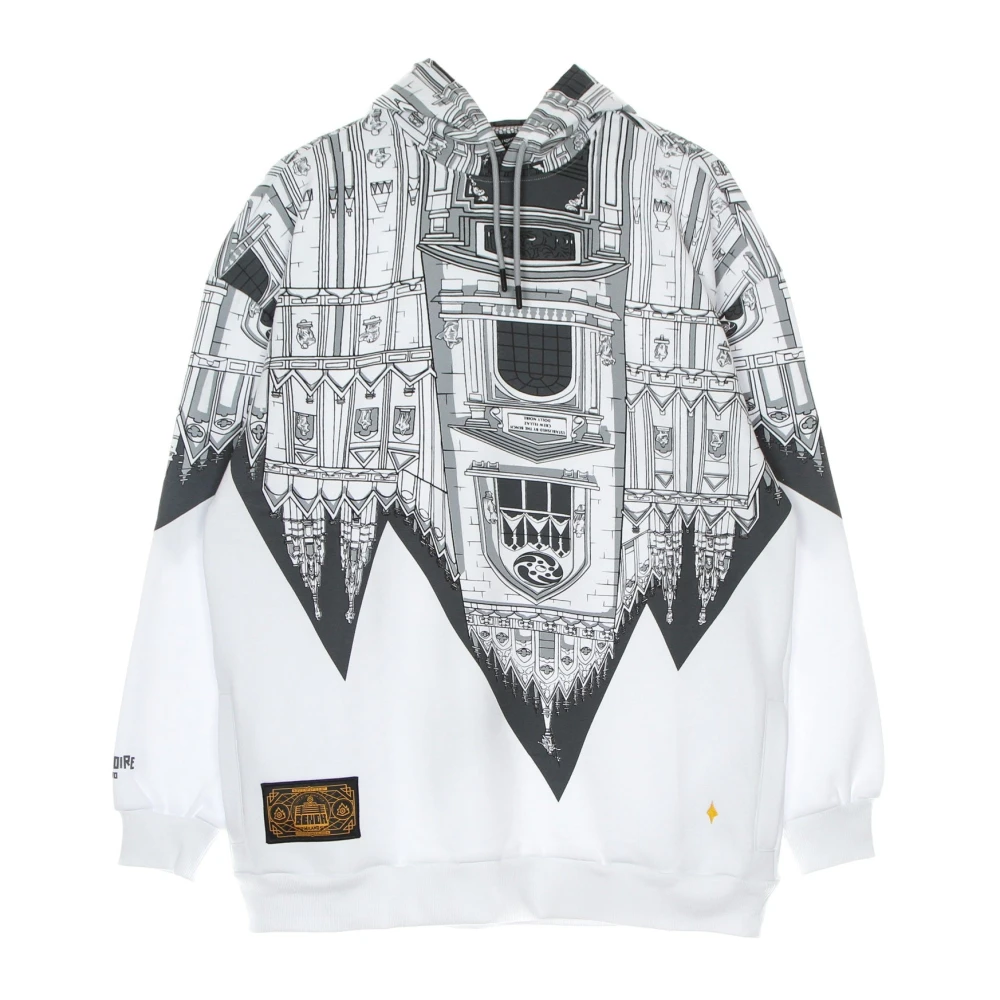 Dolly Noire Men's White Oversized Hoodie /Grey - Hoodies - Xs - Sweatshirts & Hoodies