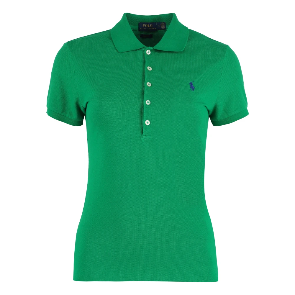 Polo Ralph Lauren Bomull Piqué Polo Skjorta Green, Dam