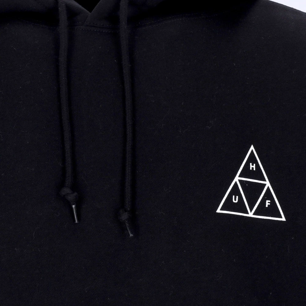 HUF Zwarte Hoodie met Kangoeroezak Black Heren
