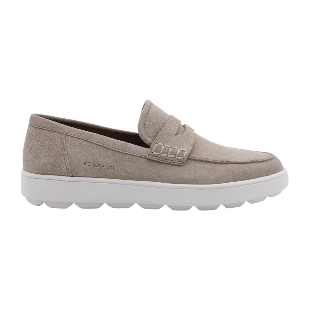 Geox Men's Beige Classic Moccasin Shoes For
