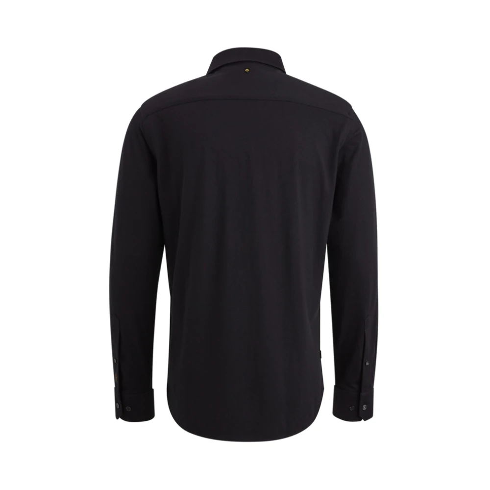 PME Legend Satin Jersey Overhemd met Kent Kraag Black Heren