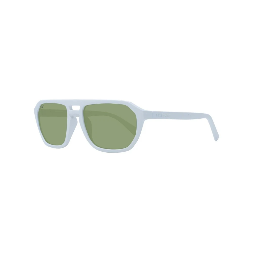 Serengeti Men's White/Green Aviator Sunglasses Lenses