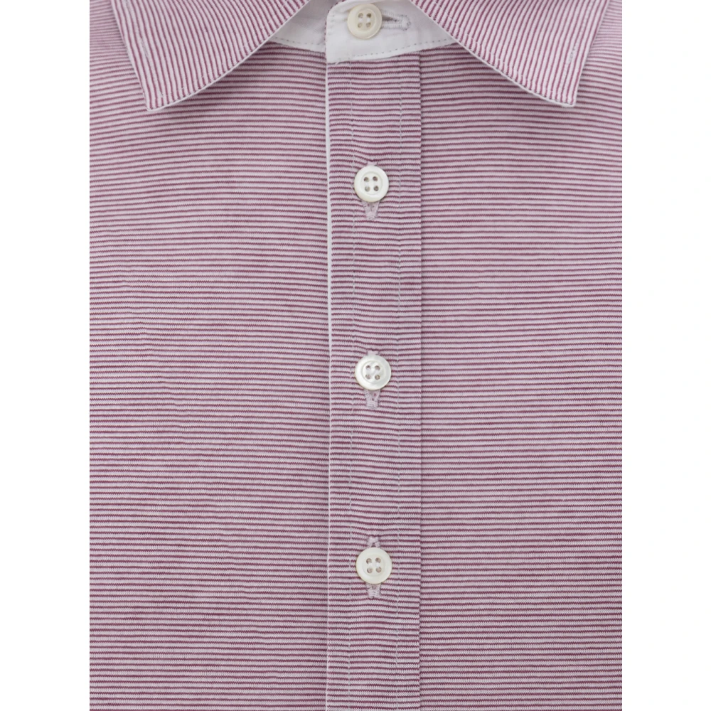 Canali Lange mouwen roze poloshirt Pink Heren