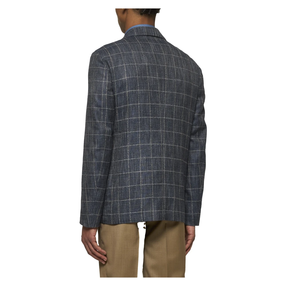 ETRO Blauwe Paisley Print Jas Blue Heren