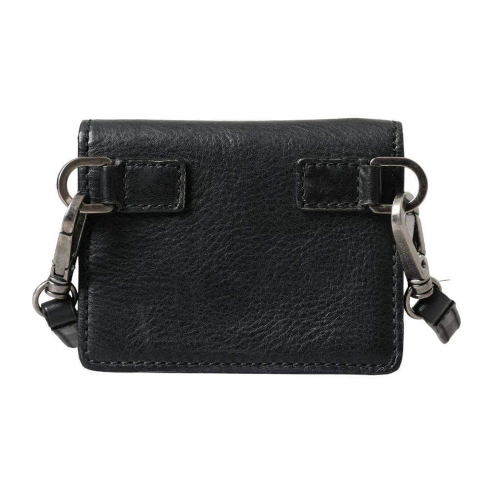Dolce & Gabbana Zwarte leren Bifold kaarthouder portemonnee Black Dames
