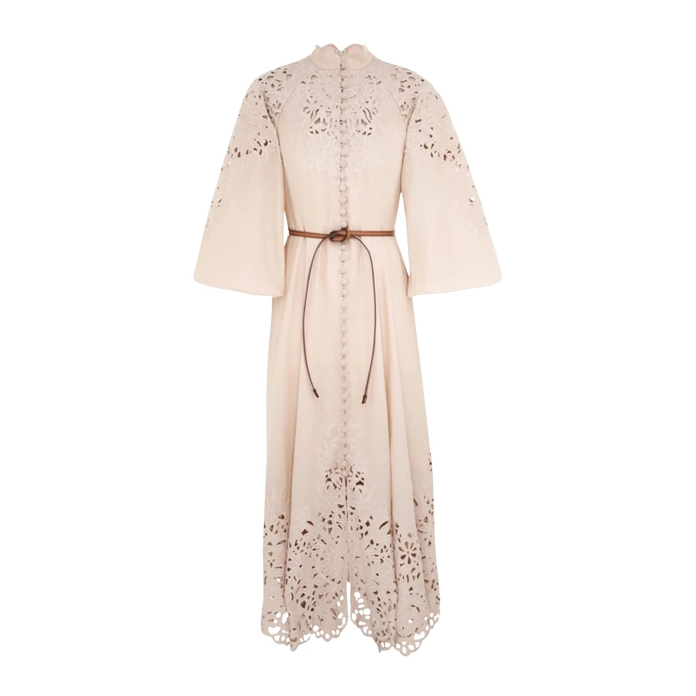 Zimmermann Geborduurde Billow Jurk Beige Dames