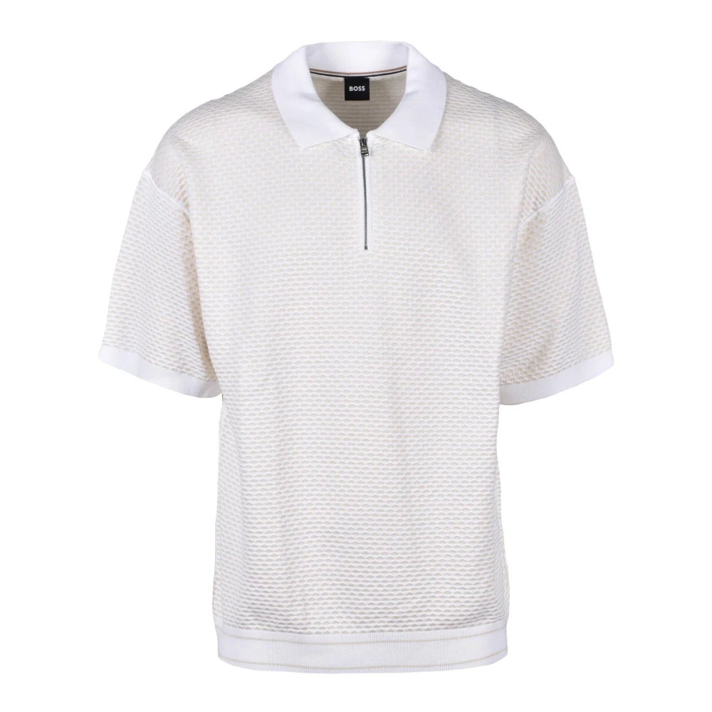 Hugo Boss Katoenen Gebreide Trui White Heren