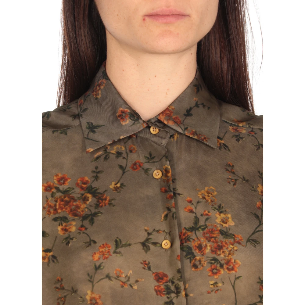 UMA Wang Groene Bloemen Chemisier Jurk Green Dames