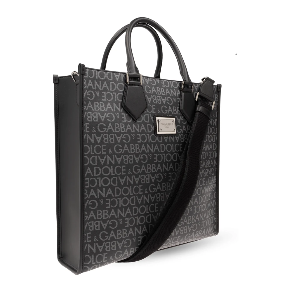 Dolce & Gabbana Shopper tas met monogram Gray Heren