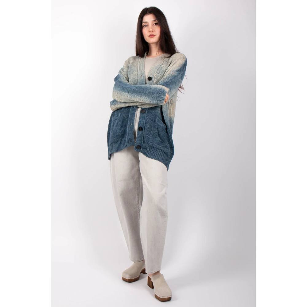 Roberto Collina Denim Effect Vest Blue Dames