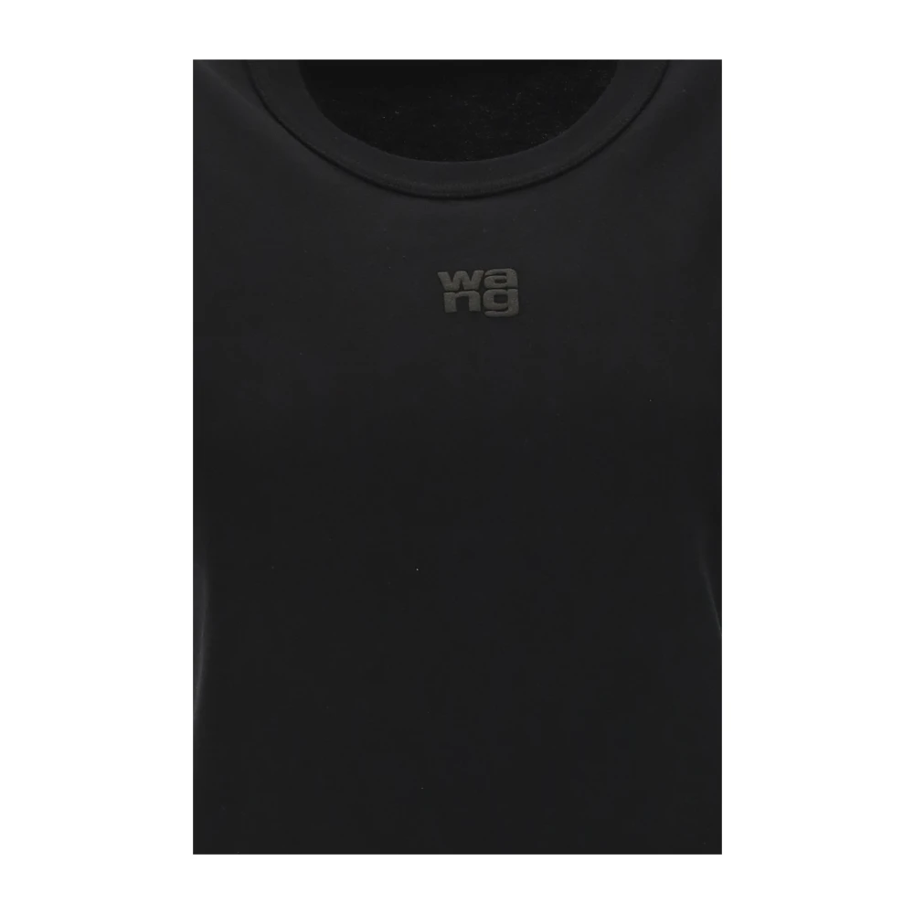 T by Alexander Wang Krimptee met pofmouwen Black Dames