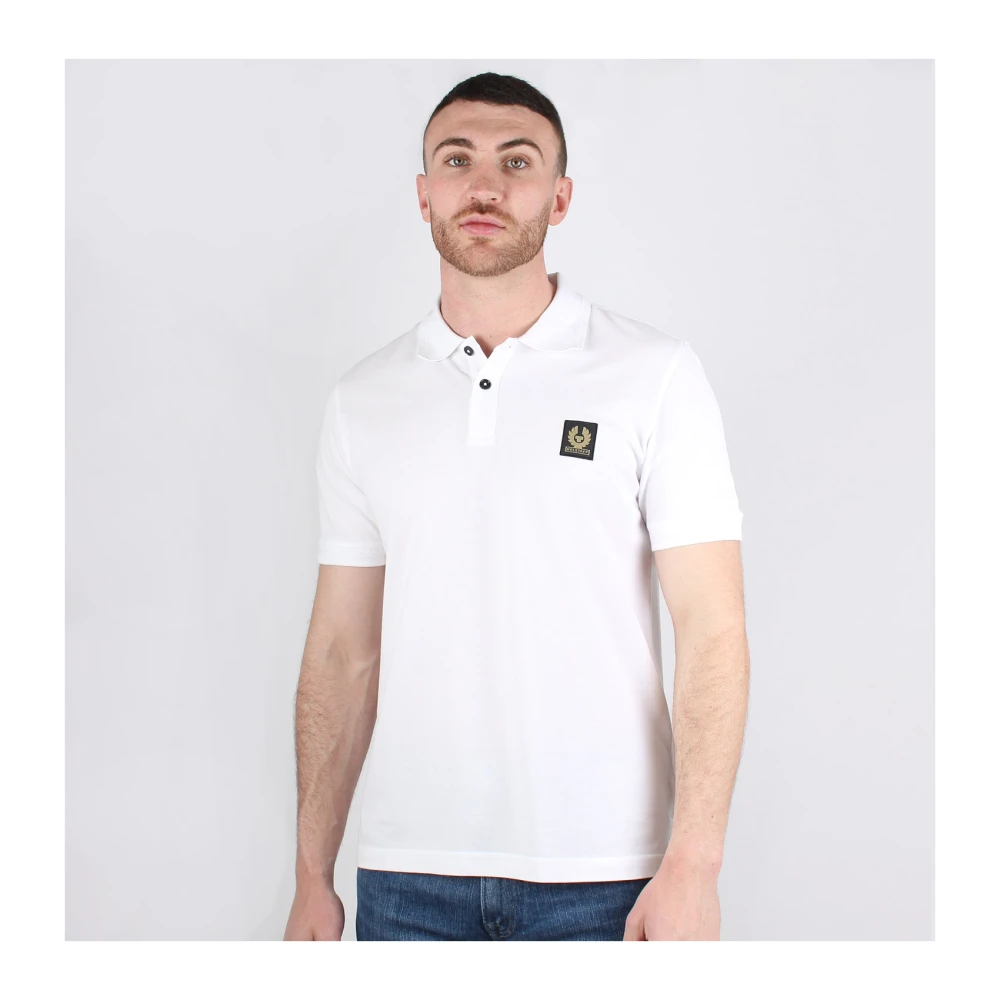 Belstaff Discreet Style Katoen Piqué Polo White Heren