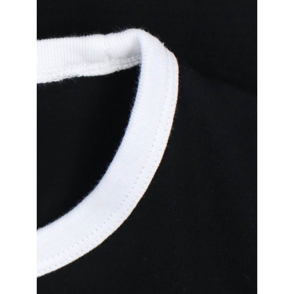 Courrèges Zwart Logo Geborduurd T-Shirt Black Dames