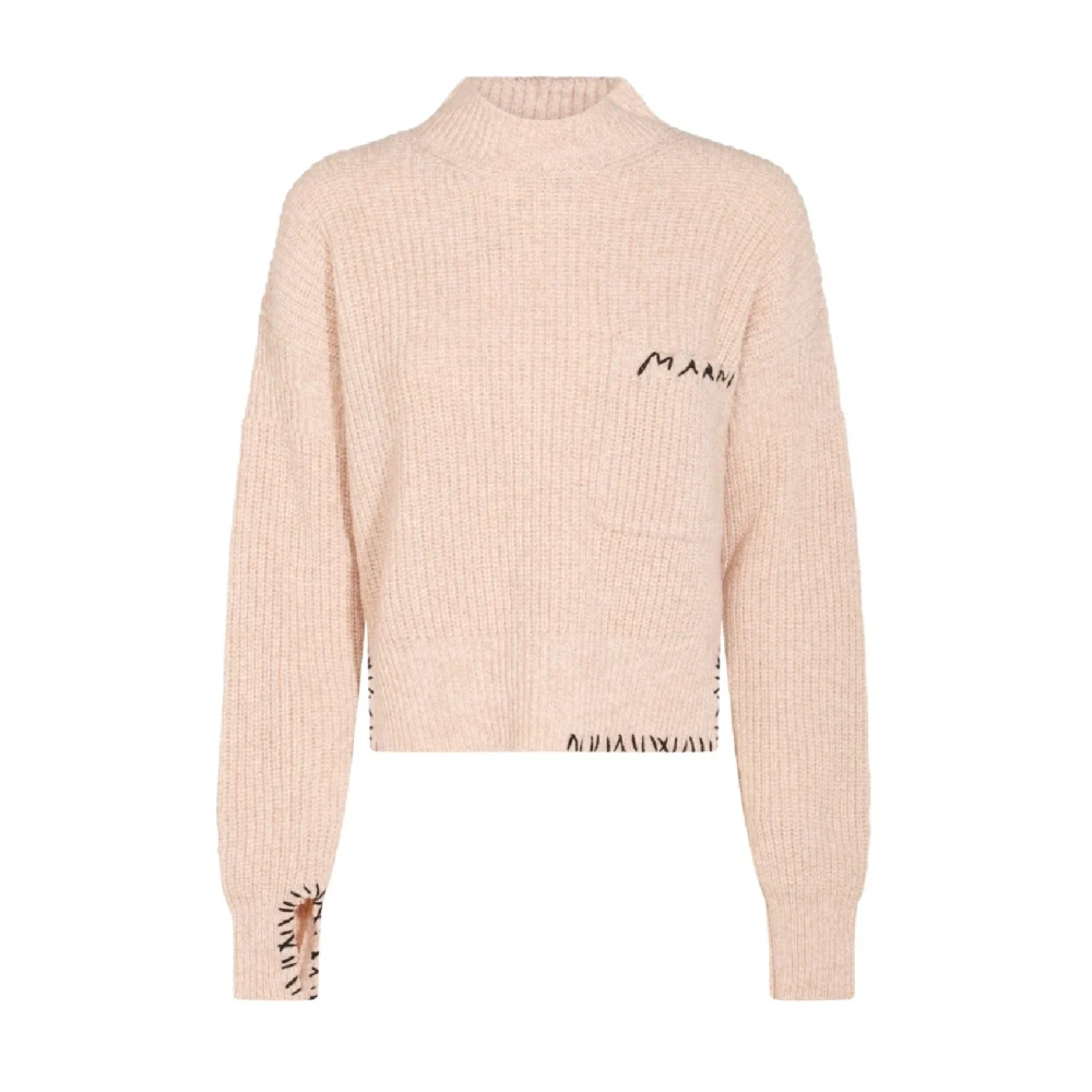 Marni Women's Pink Round-Neck Knitwear, S, Elegant Knitwear For